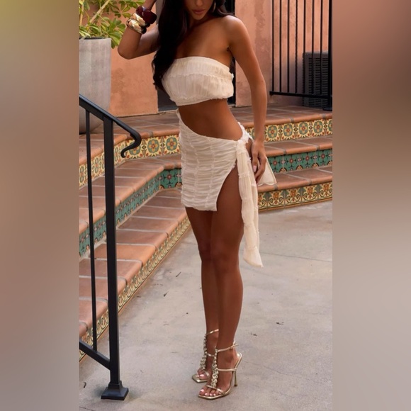 OUTCAST ROCI MINI DRESS IVORY NWT - Picture 3 of 6